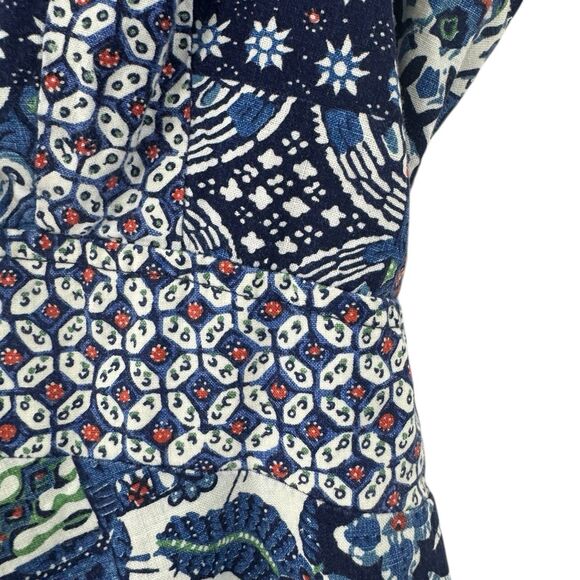 Vintage Sears X-Small Mini Dress Patchwork Sleeveless Tie Neck Womens - Picture 11 of 16